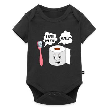 Funny Tootbrush Papier Toilette Apperal - Body à manches courtes Premium Bébé - noir - Devant