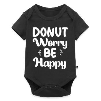 Donut worry be happy donut cool gifts sweet food - Body à manches courtes Premium Bébé - noir - Devant