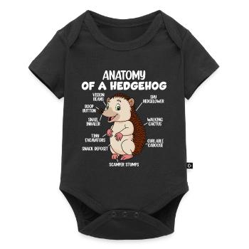 Anatomy of a hedgehog - Baby Premium short-sleeve bodysuit - black - Front