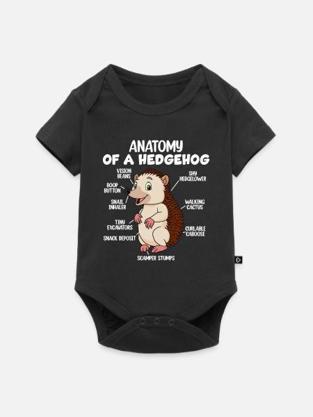 Anatomie eines Igels - Premium kortærmet baby-body  - sort