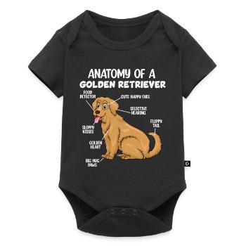 Anatomie d’un Golden Retriever - Body à manches courtes Premium Bébé - noir - Devant