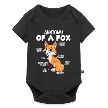 Anatomy of a fox - Baby Premium short-sleeve bodysuit - black - Front