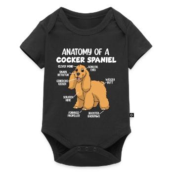 Anatomie eines Cocker Spaniels - Baby Premium Kurzarmbody - Schwarz - Vorne