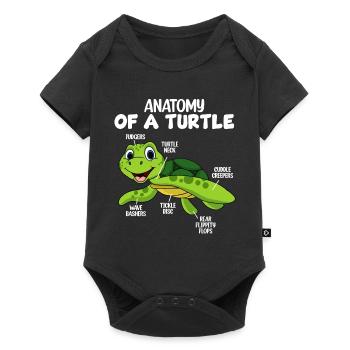 Anatomie d’une tortue - Body à manches courtes Premium Bébé - noir - Devant