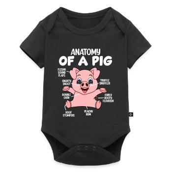 Anatomie d’un cochon - Body à manches courtes Premium Bébé - noir - Devant
