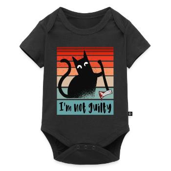 Je suis innocent, chat à la hache ensanglantée - Body à manches courtes Premium Bébé - noir - Devant