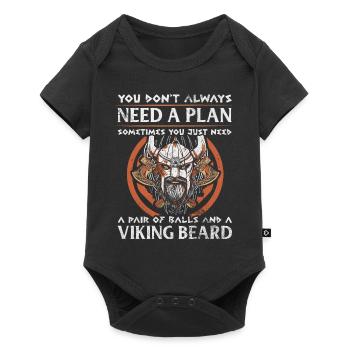 Scandinavian Mythology Anglo-Saxon Warriors Viking - Baby Premium short-sleeve bodysuit - black - Front