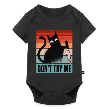 Ne me défie pas, chat avec couteau - Body à manches courtes Premium Bébé - noir - Devant