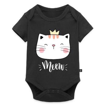 Mignon Kawaii drôle de chat disant miaulement - Body à manches courtes Premium Bébé - noir - Devant