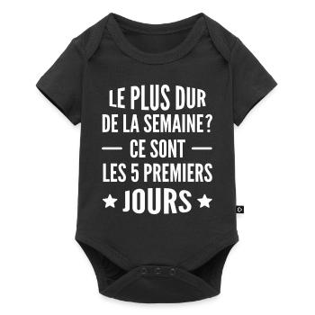 le plus dur de la semaine / humour au travail - Body à manches courtes Premium Bébé - noir - Devant