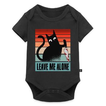 Laisse-moi tranquille, chat avec couteau - Body à manches courtes Premium Bébé - noir - Devant