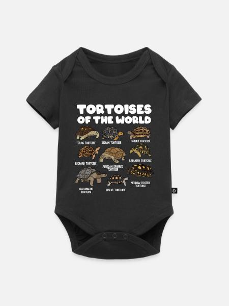 Landschildkröten der Welt - Baby Premium Kurzarmbody - Schwarz