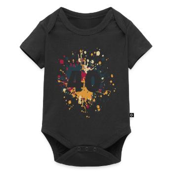 Numéro 40e couleur Splash - Body à manches courtes Premium Bébé - noir - Devant