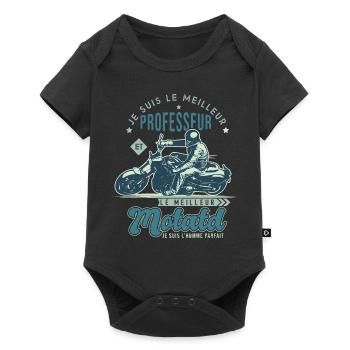 Motard le meilleur professeur cadeau cool - Body à manches courtes Premium Bébé - noir - Devant