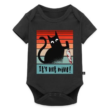Ce n’est pas le mien, chat innocent avec un couteau - Body à manches courtes Premium Bébé - noir - Devant