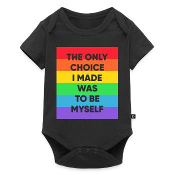 Schwul Lesbisch Regenbogen T-Shirt Geschenkidee - Baby Premium Kurzarmbody - Schwarz - Vorne
