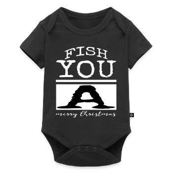 fisherman fishes fishing boat awkward awesome - Baby Premium Kurzarmbody - Schwarz - Vorne