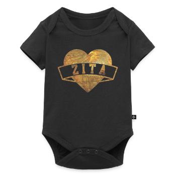 Zita Hearts Gold - Body à manches courtes Premium Bébé - noir - Devant