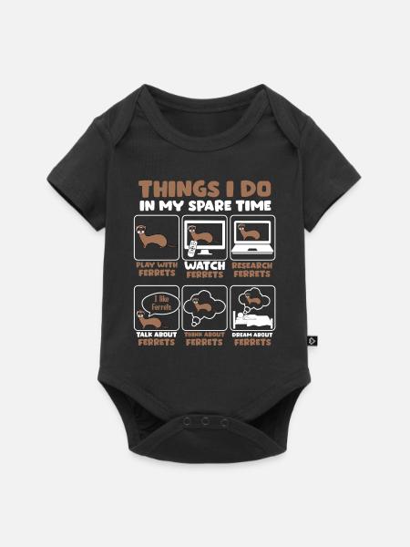 Frettchen - Baby Premium Kurzarmbody - Schwarz
