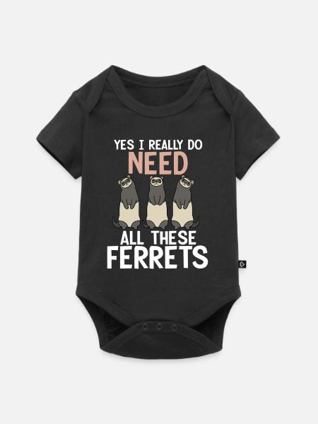 Frettchen - Baby Premium Kurzarmbody - Schwarz