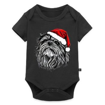 Weihnachten Hund süß lustig Hunde Tier Welpe 4 - Baby Premium Kurzarmbody - Schwarz - Vorne