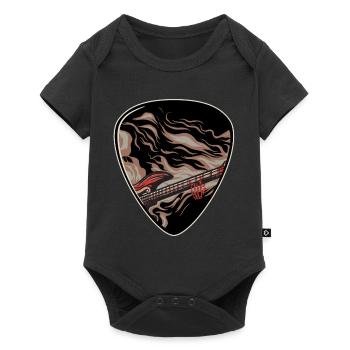 Plectrum with devil's greeting and burning guitar - Baby Premium short-sleeve bodysuit - black - Front