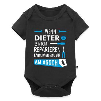 Lustiger Heimwerker und Handwerker Spruch Dieter - Baby Premium Kurzarmbody - Schwarz - Vorne