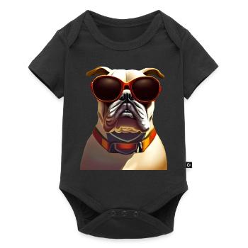 Colorbulls Conti Bulldoggen Continental Bulldogs - Baby Premium Kurzarmbody - Schwarz - Vorne