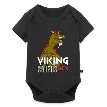 Wikinger T-Rex Geschenk - Baby Premium Kurzarmbody - Schwarz - Vorne