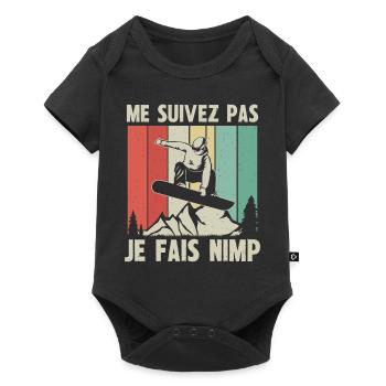 me suivez pas je fais nimp - Body à manches courtes Premium Bébé - noir - Devant