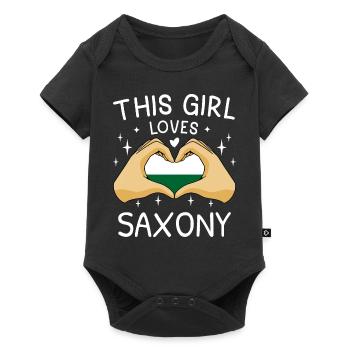 Drapeau de Saxe Drapeau saxon Ossi Holiday SN - Body à manches courtes Premium Bébé - noir - Devant
