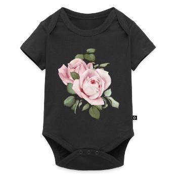 Roses - Body à manches courtes Premium Bébé - noir - Devant