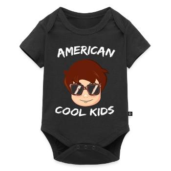 American cool Kids, children from the USA - Baby Premium short-sleeve bodysuit - black - Front