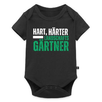 Hart Härter Landschaftsgärtner. Garten Spruch - Baby Premium Kurzarmbody - Schwarz - Vorne