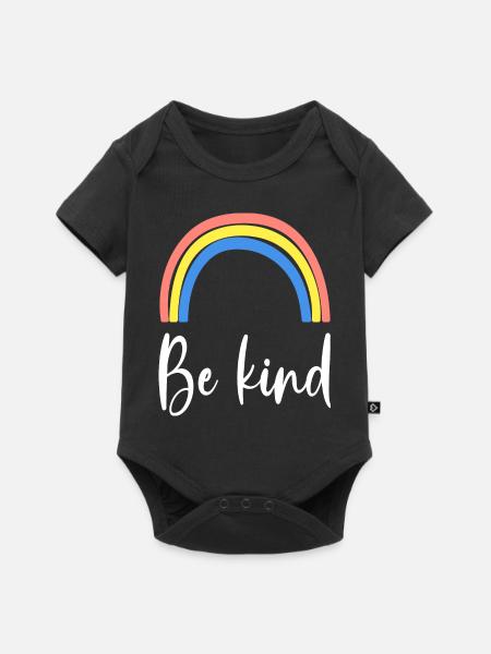 Be Kind Rainbow - Baby Premium Kurzarmbody - Schwarz