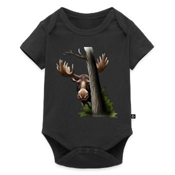 Hide-and-seek: Moose - Baby Premium short-sleeve bodysuit - black - Front