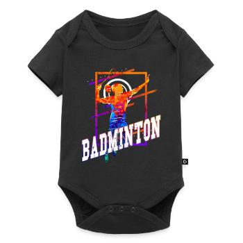 Badminton Badminton Sport Player Vintage Rétro - Body à manches courtes Premium Bébé - noir - Devant