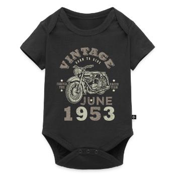 Born in June 1953 70 years old motorcycle - Baby Premium short-sleeve bodysuit - black - Front