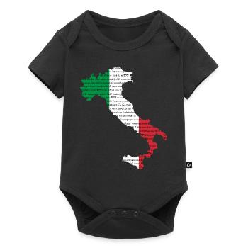Italy many languages - Baby Premium short-sleeve bodysuit - black - Front