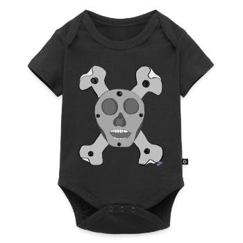 Skeleton 1st alloy in titanium d a human being - Baby Premium short-sleeve bodysuit - black - Front