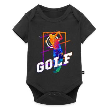 Golf Golfen Golfspieler Sport Hobby Club Vintage - Baby Premium Kurzarmbody - Schwarz - Vorne
