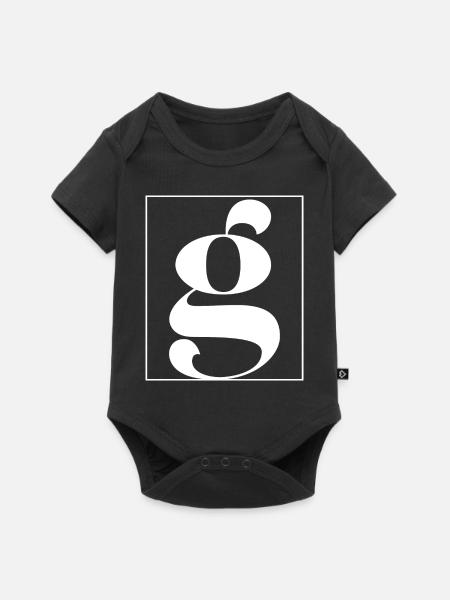 Buchstaben-Alphabet g - Baby Premium Kurzarmbody - Schwarz