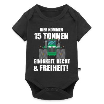 Lustige Traktor Sprüche zum Geburtstag - Baby Premium Kurzarmbody - Schwarz - Vorne