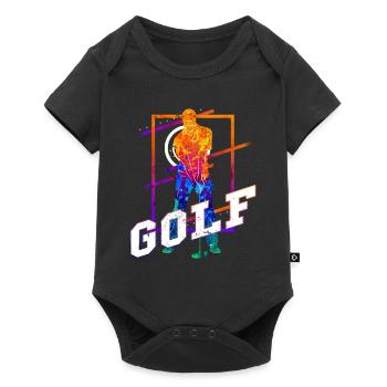 Golf Golfen Golfspieler Sport Hobby Club Vintage - Baby Premium Kurzarmbody - Schwarz - Vorne