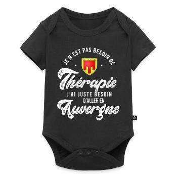 Auvergne thérapie Humour Auvergnat - Body à manches courtes Premium Bébé - noir - Devant