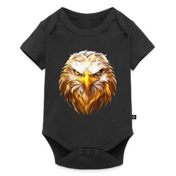 Eagle Head Gold Bird of Prey Bird Animal Nature - Baby Premium short-sleeve bodysuit - black - Front