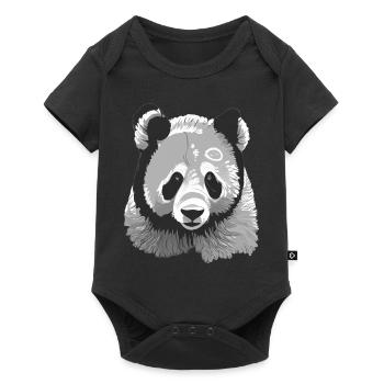 Bébé Panda Stylisé - Body à manches courtes Premium Bébé - noir - Devant