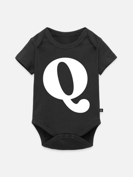 Buchstabe q - Baby Premium Kurzarmbody - Schwarz