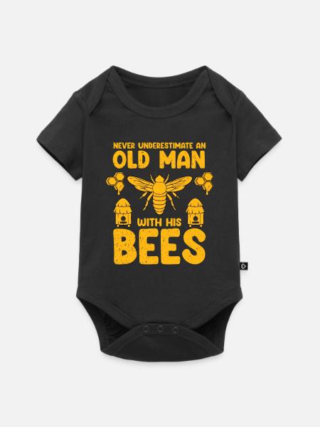 Imker Bienen Geschenk - Baby Premium Kurzarmbody - Schwarz