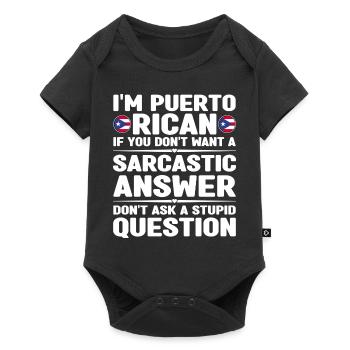 Puerto Rico Flagge | Puerto Ricaner Geschenkideen - Baby Premium Kurzarmbody - Schwarz - Vorne